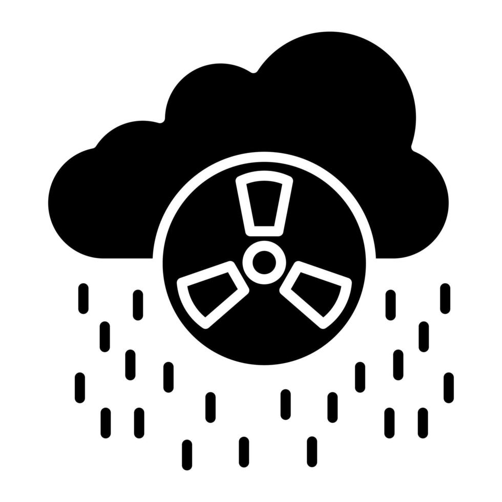 icono de línea de lluvia ácida vector