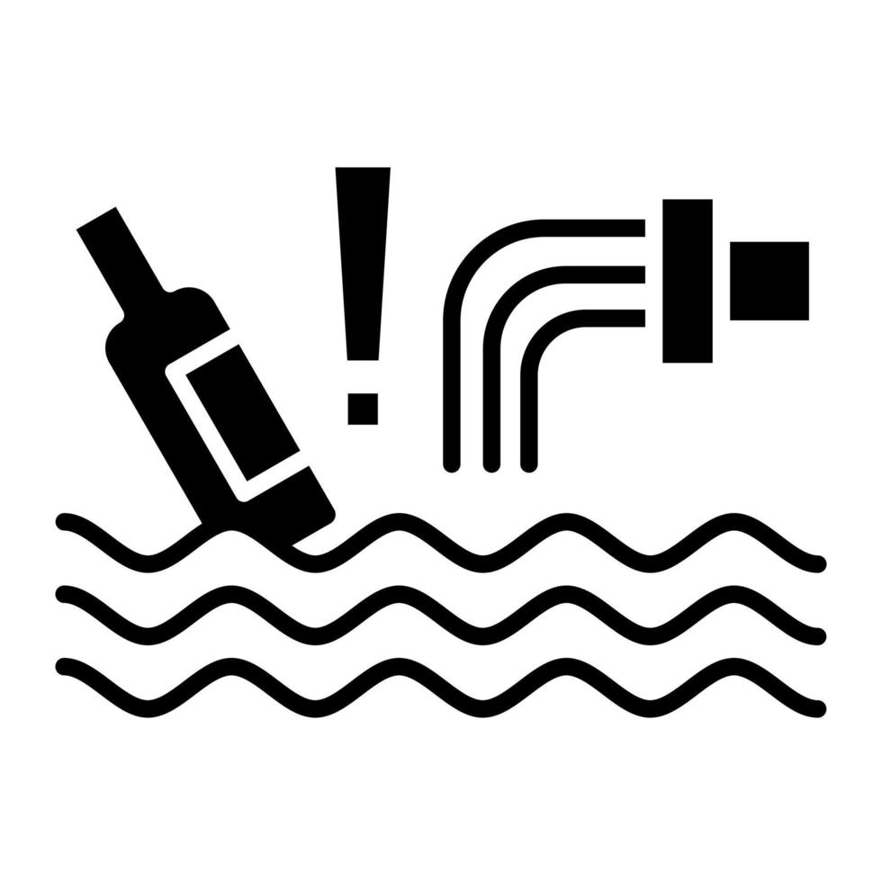 Water Pollution Line Icon vector