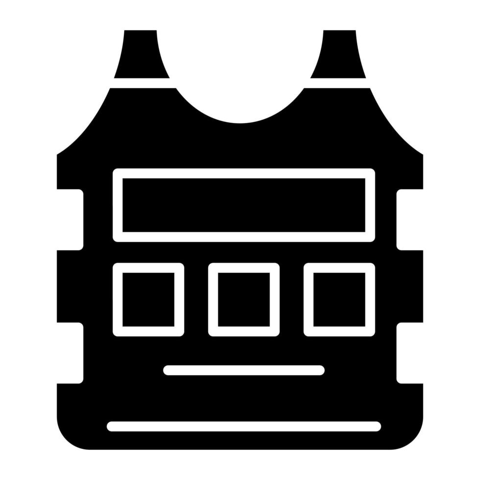 Bulletproof Vest Glyph Icon vector