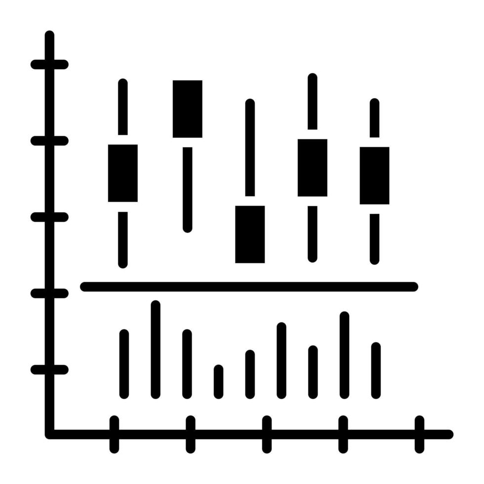 icono de línea de gráfico de velas vector