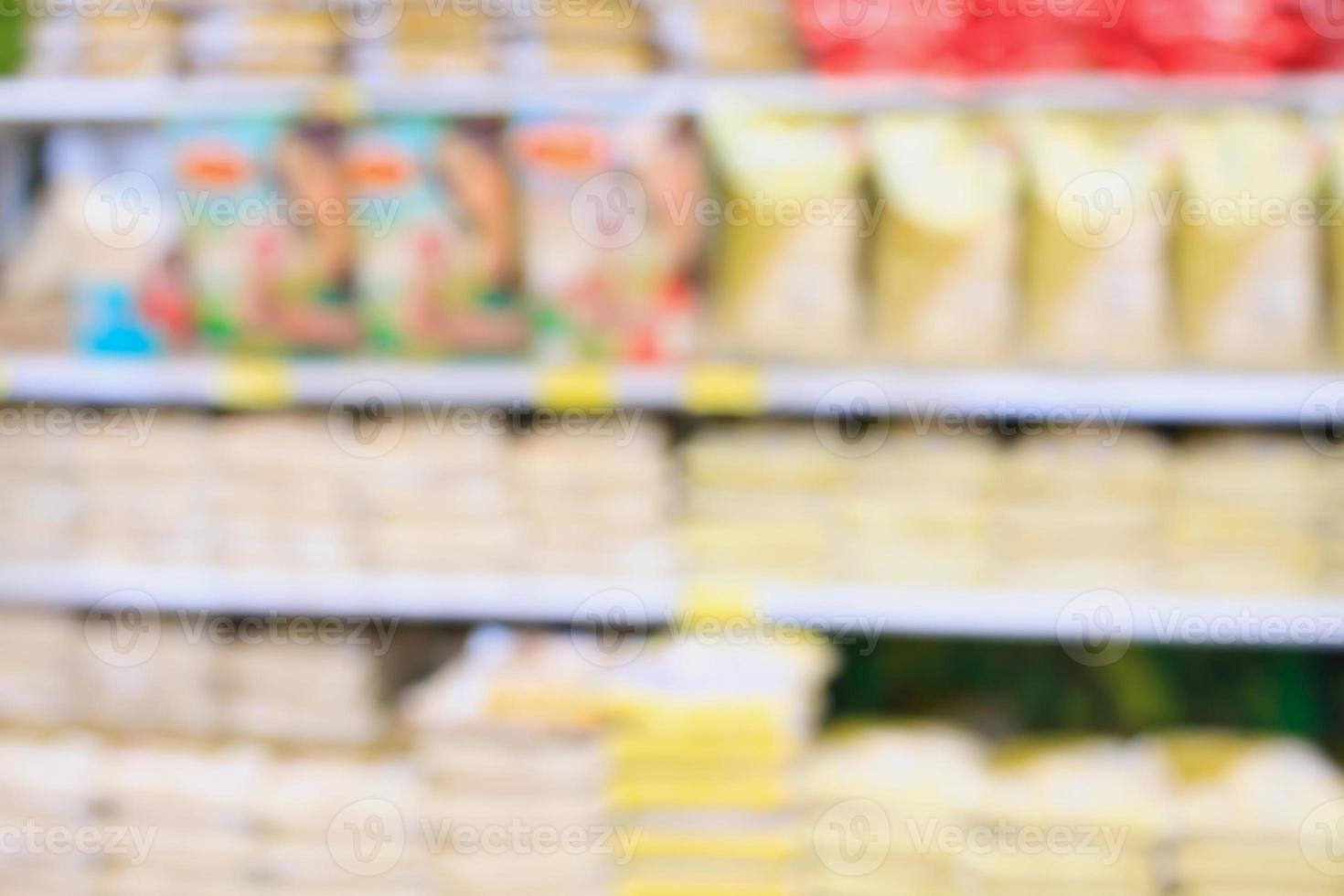 supermarket with rice shelves photo