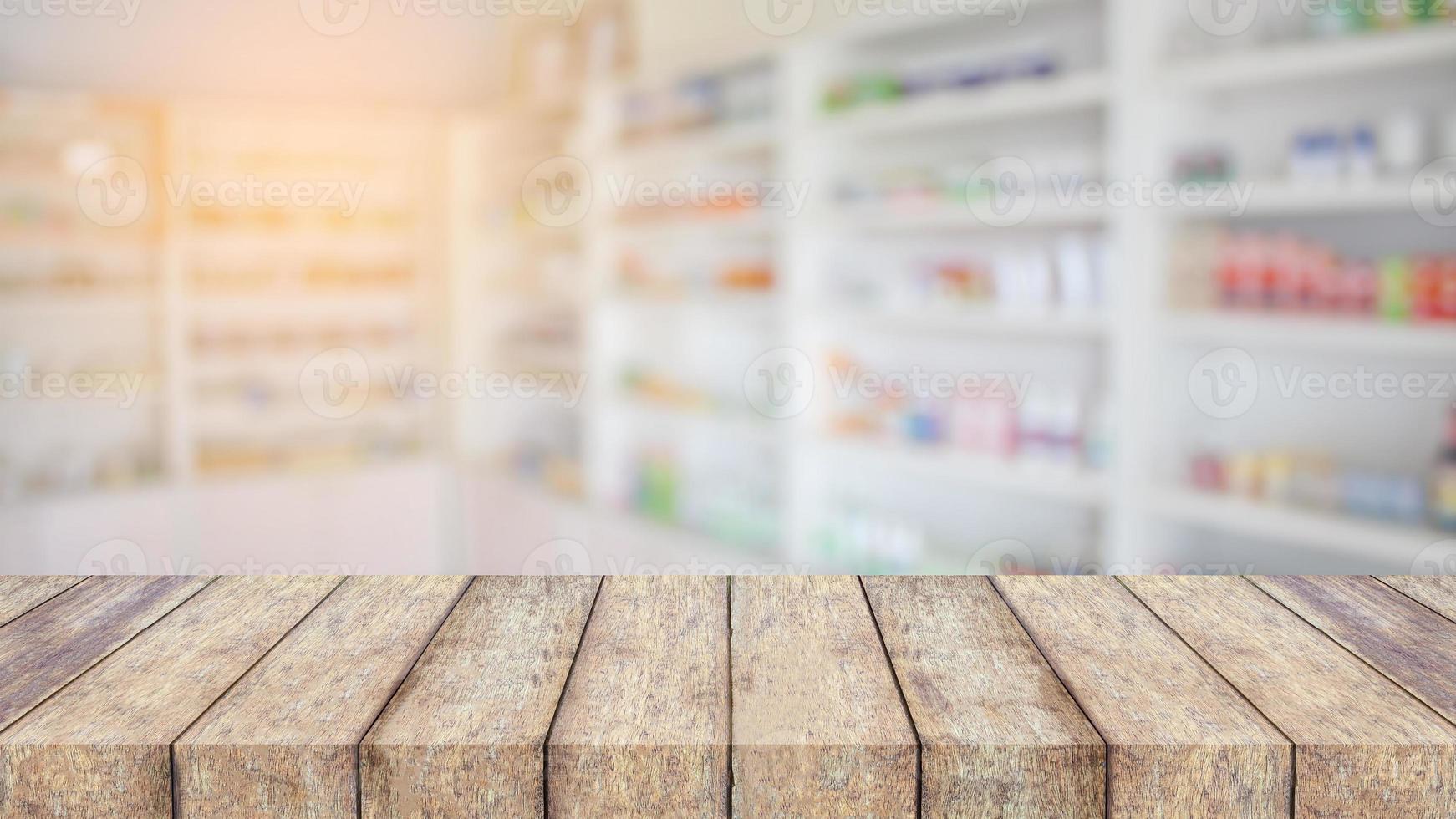 Pharmacy interior with blurred background photo