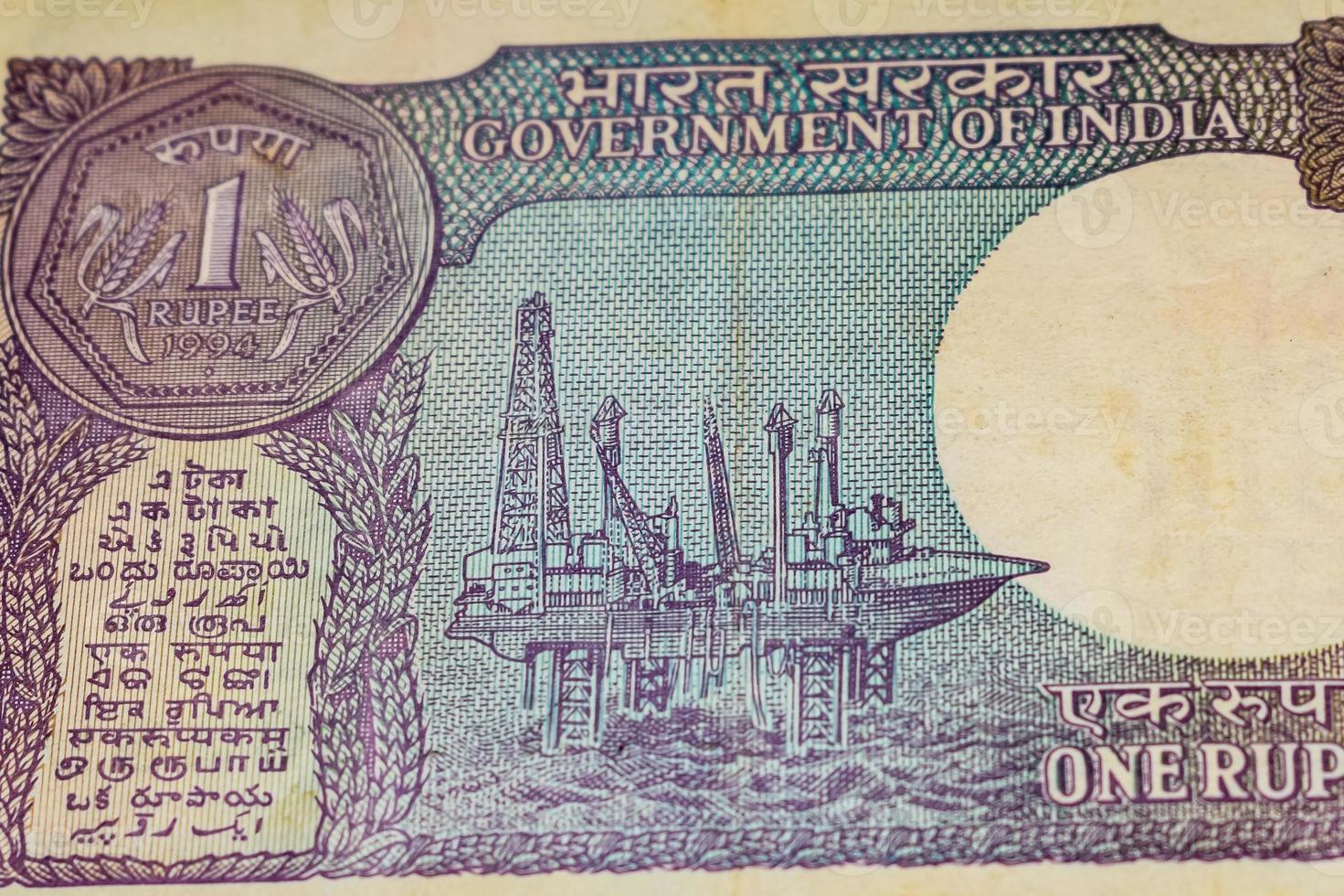 Old One Rupee notes combined on the table, India money on the rotating table. Old Indian Currency notes on a rotating table, Indian Currency on the table photo