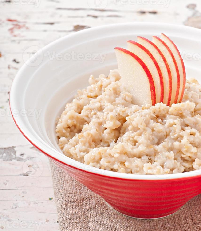 Breakfast - Useful oatmeal with apples photo
