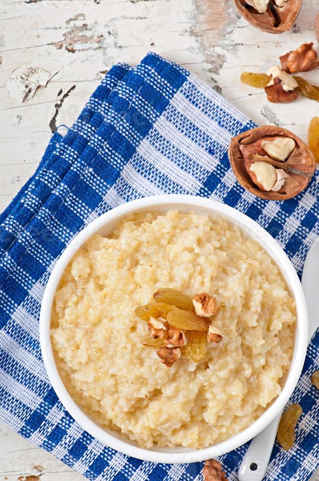 Porridge in a bowl photo