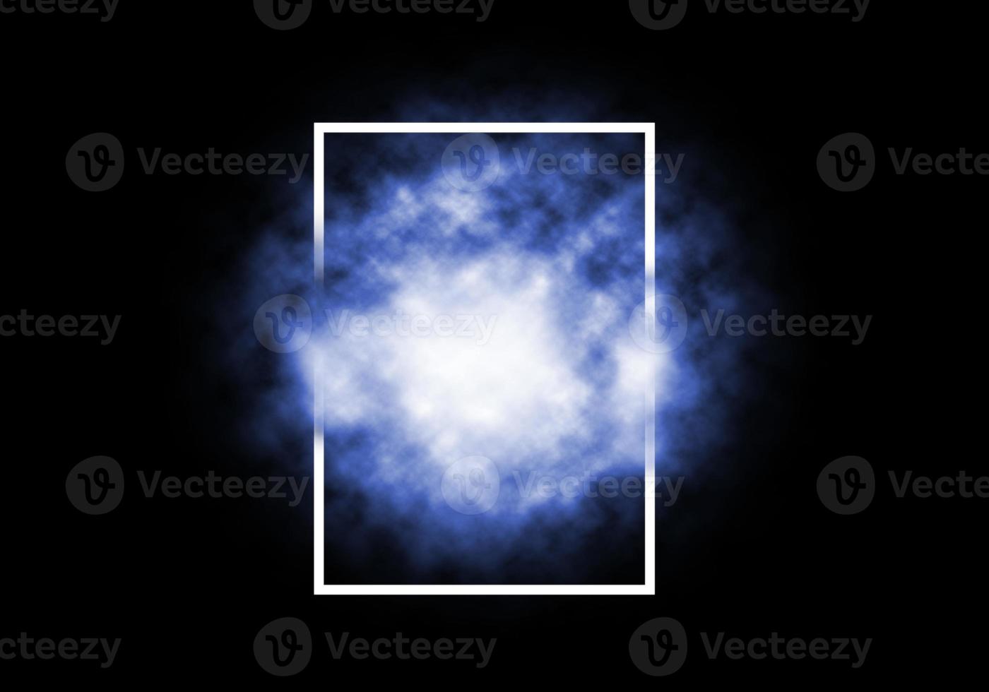 Square shape frame on blue fog background photo