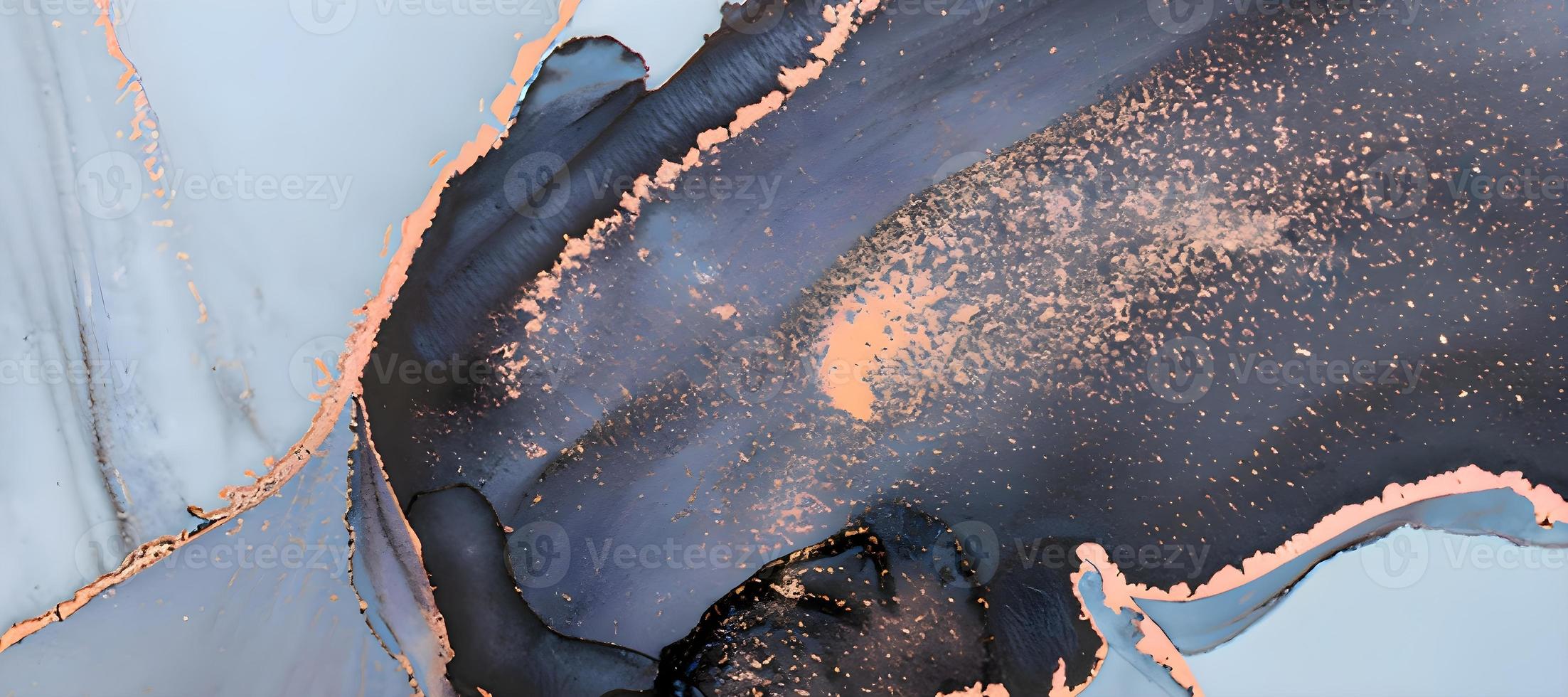 Natural Luxury. Style incorporates the swirls of marble or the ripples of agate. Very beautiful blue paint with the addition of gold powder. photo