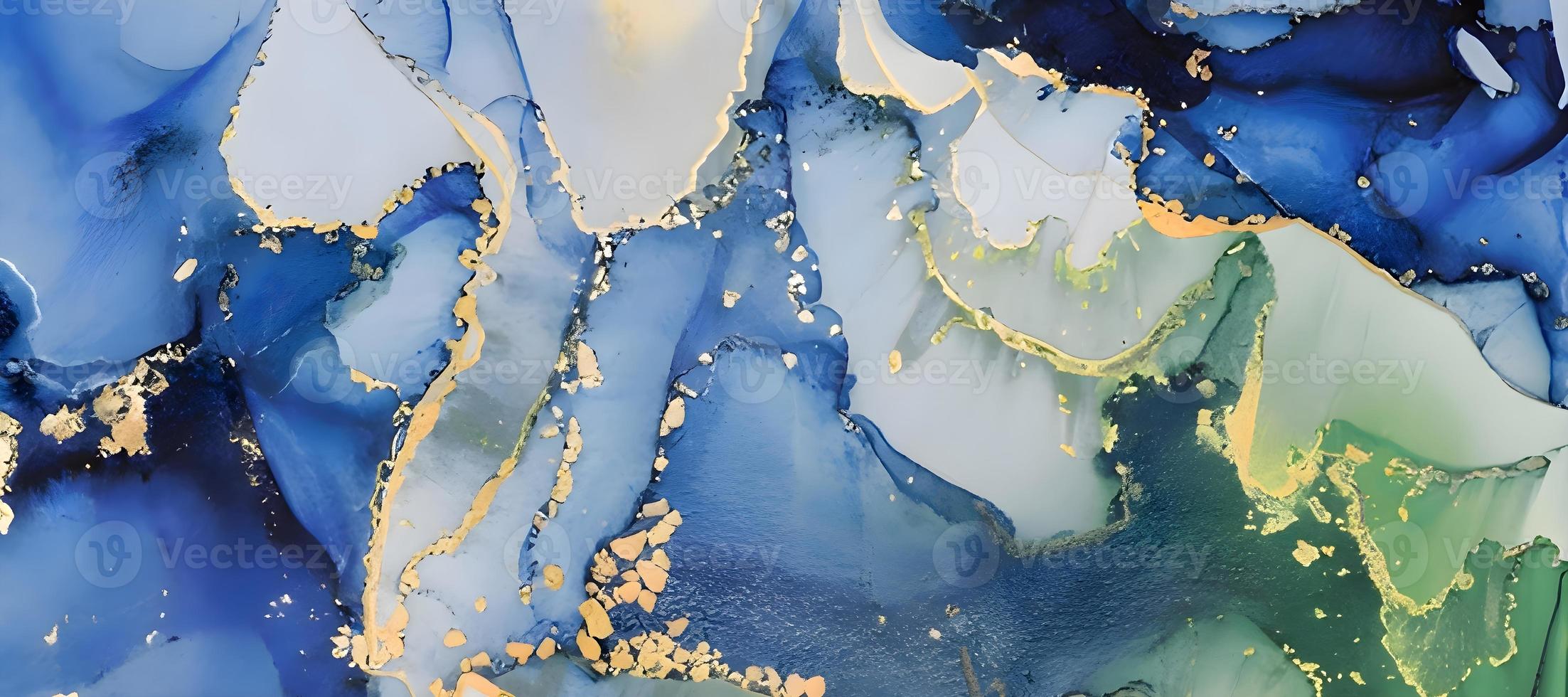 Natural Luxury. Style incorporates the swirls of marble or the ripples of agate. Very beautiful blue paint with the addition of gold powder. photo