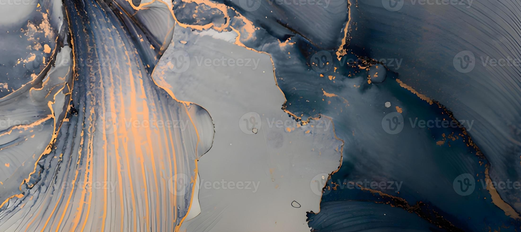 Natural Luxury. Style incorporates the swirls of marble or the ripples of agate. Very beautiful blue paint with the addition of gold powder. photo