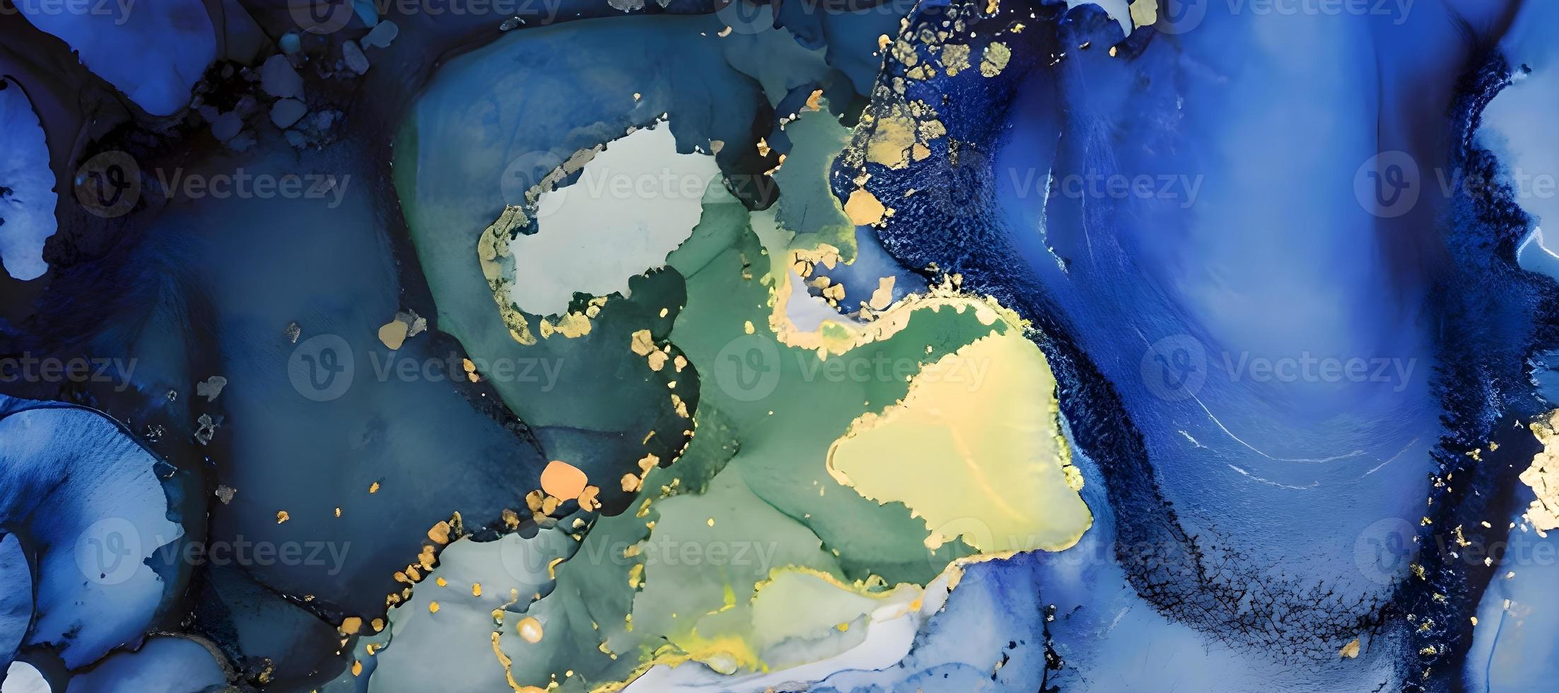 Natural Luxury. Style incorporates the swirls of marble or the ripples of agate. Very beautiful blue paint with the addition of gold powder. photo
