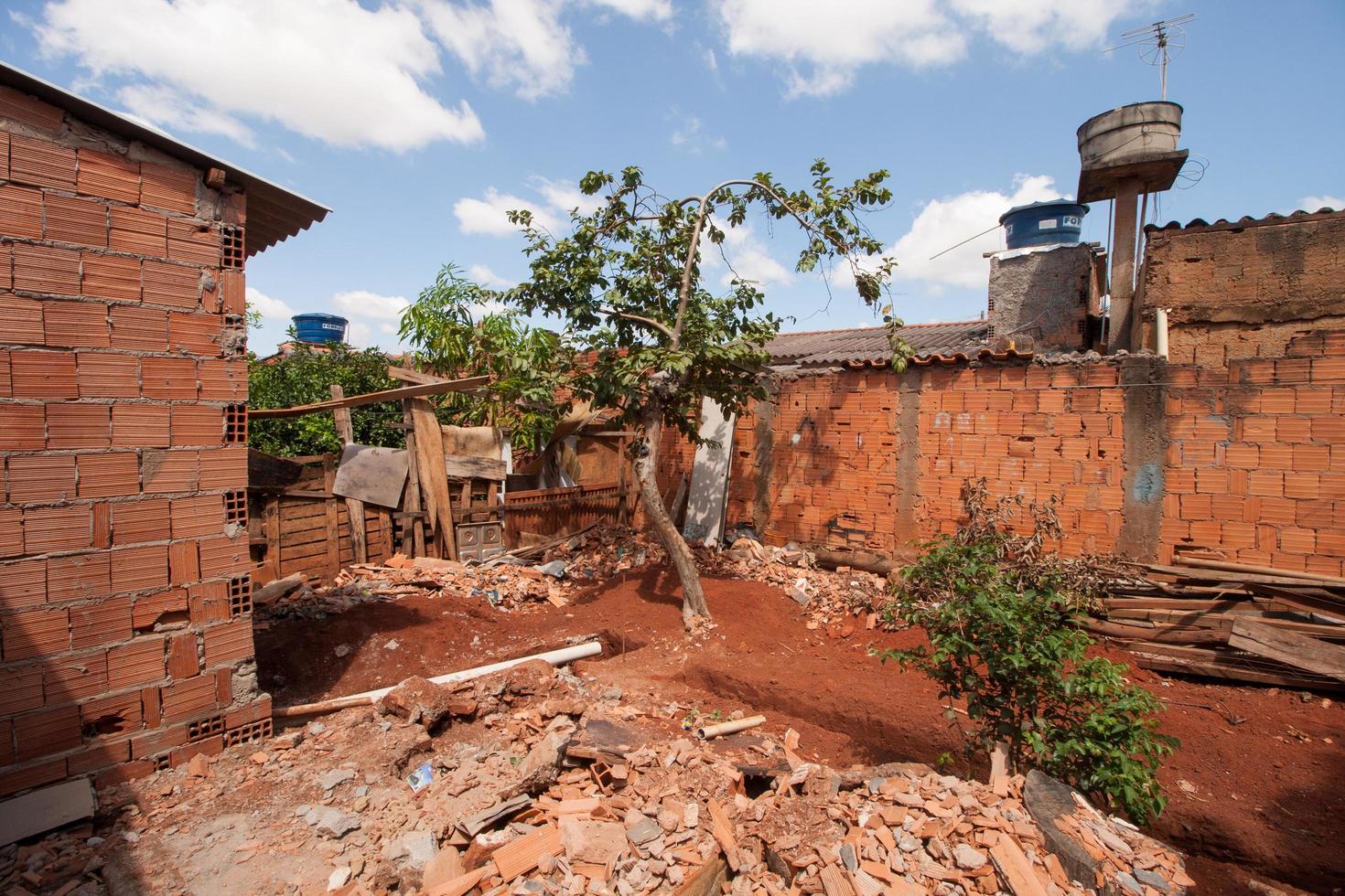 Planaltina Goias, Brazil, April 16, 2022 The Poor and Crude building Construction in the city of Planaltina, and throughout Brazil. photo