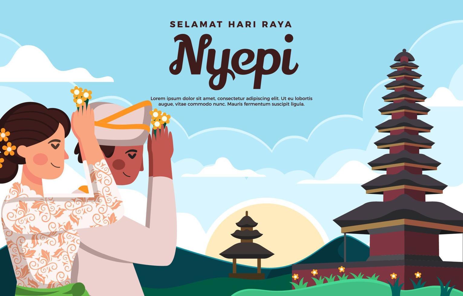Nyepi Background Concept vector
