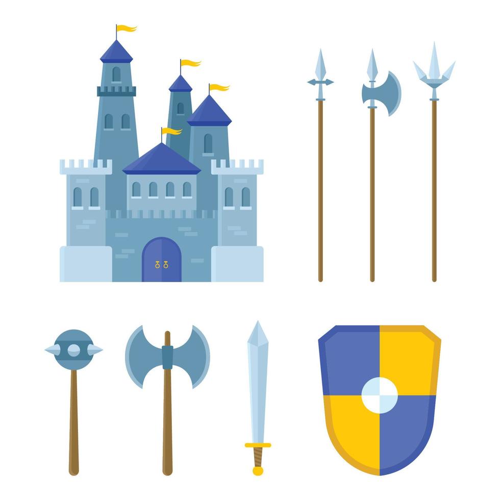 Set Of Kingdoms Element Icons vector