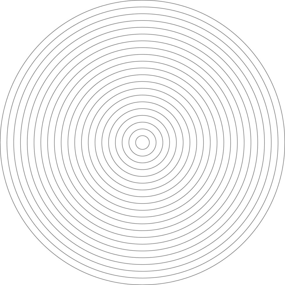 Concentric circle element. Black and white color ring. Abstract  vector illustration for sound wave, Monochrome graphic.