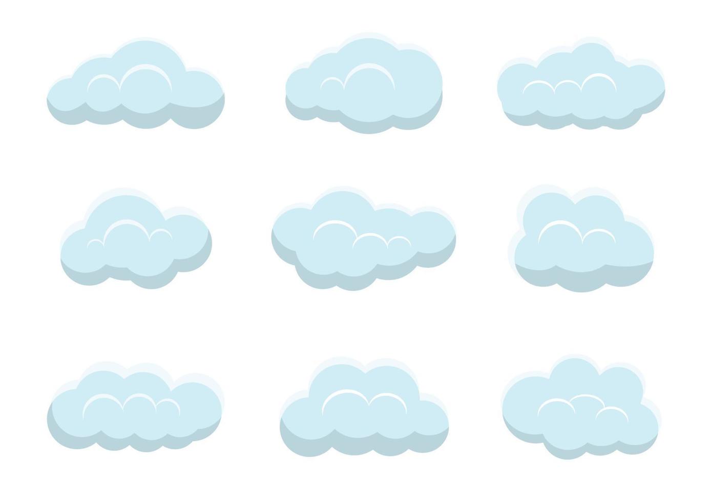 cartoon cloud set on white background vector