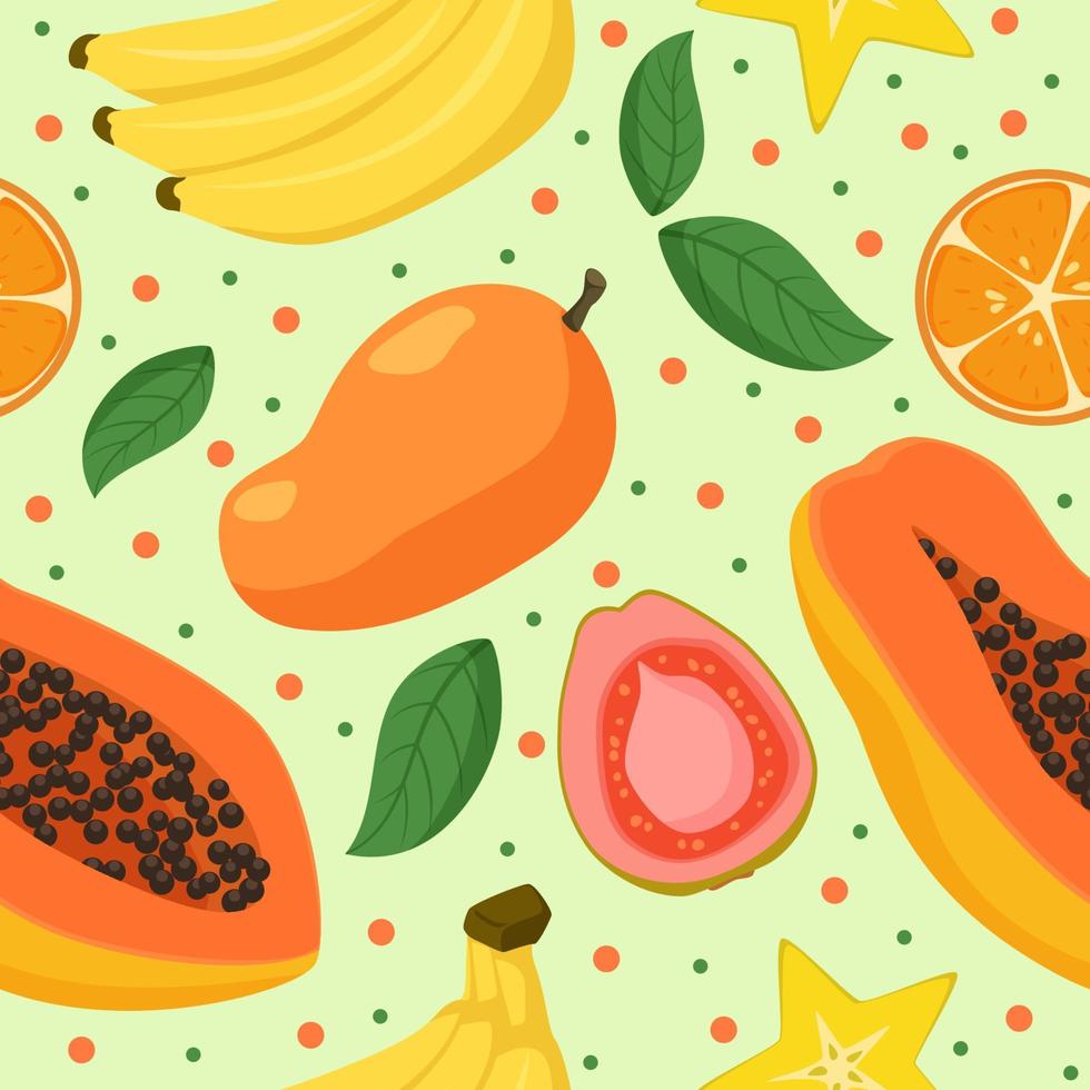 Tropical Fruit Seamless Pattern vector