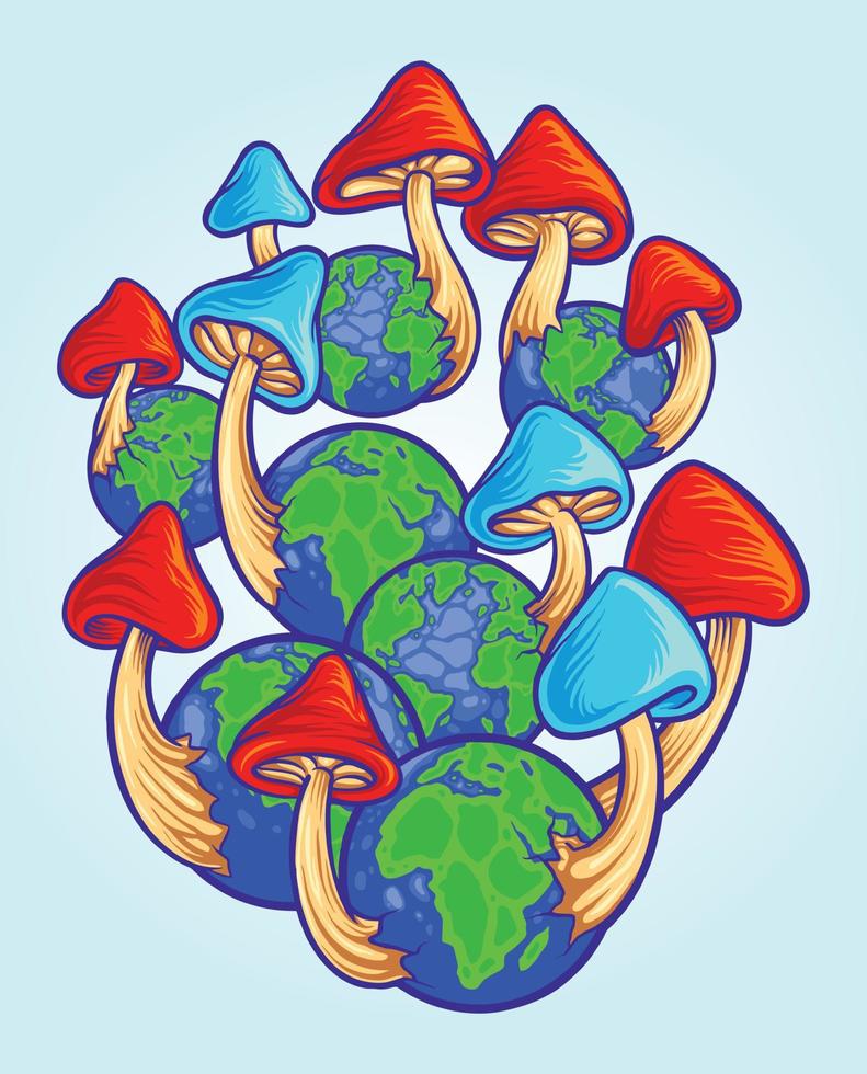 Happy international world fungi day vector
