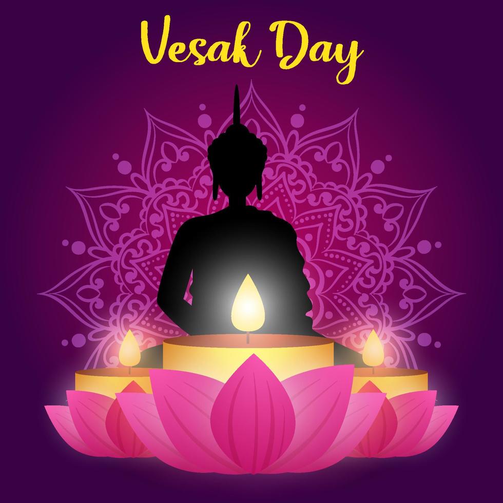 Happy Vesak Day Concept vector