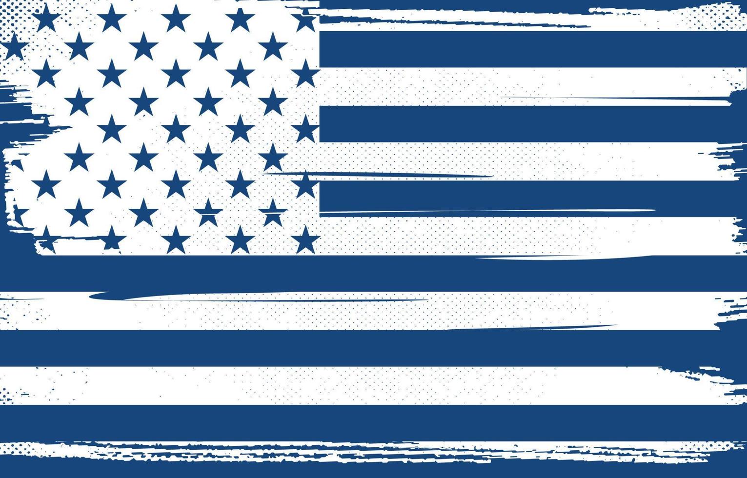 Dark Blue Distressed American Flag Background vector