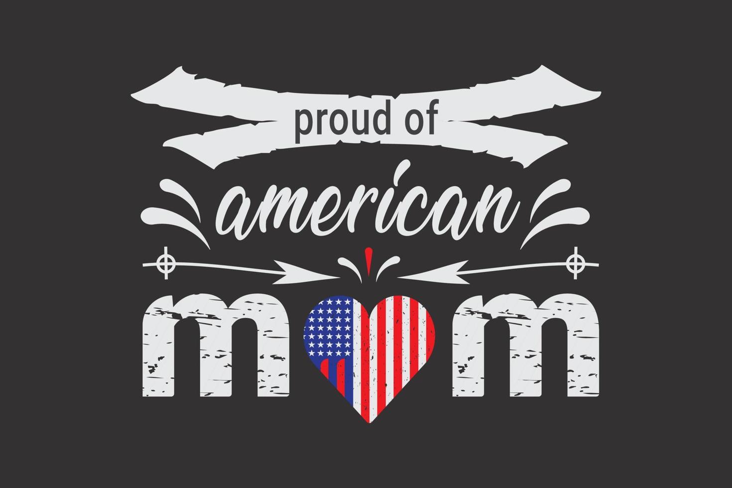 mamá americana 4 de julio y diseño de camiseta del día de la madre vector