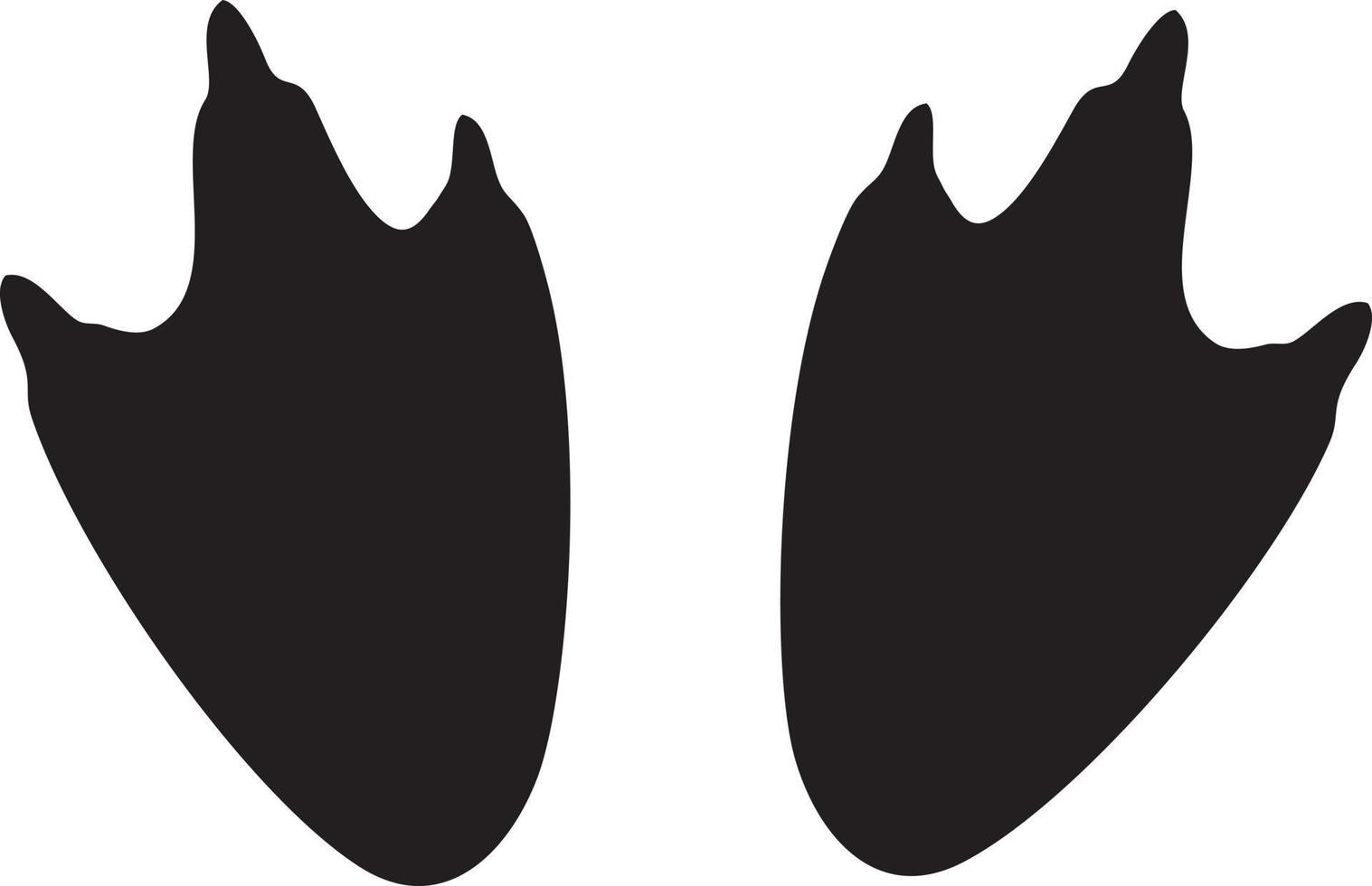 Penguin feet black and white vector illustration