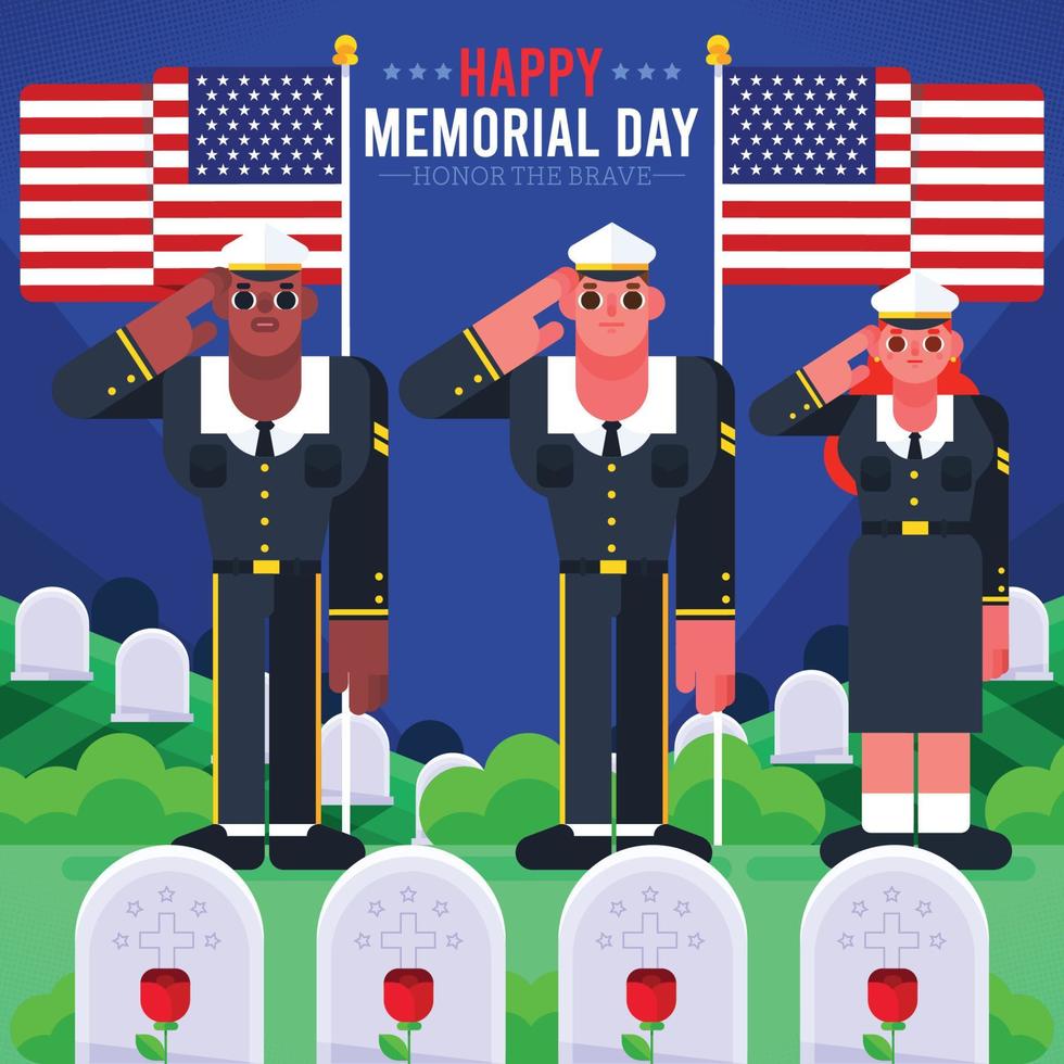 Salute To Our Veterans On Memorial Day vector