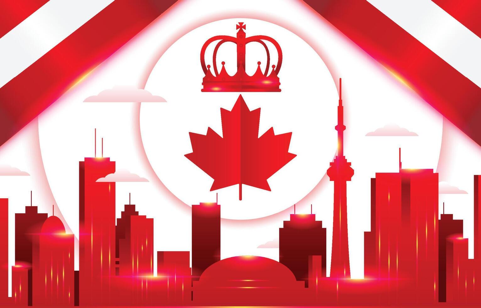 Victoria Day Canada With Red White Toronto city And Crown Design vector
