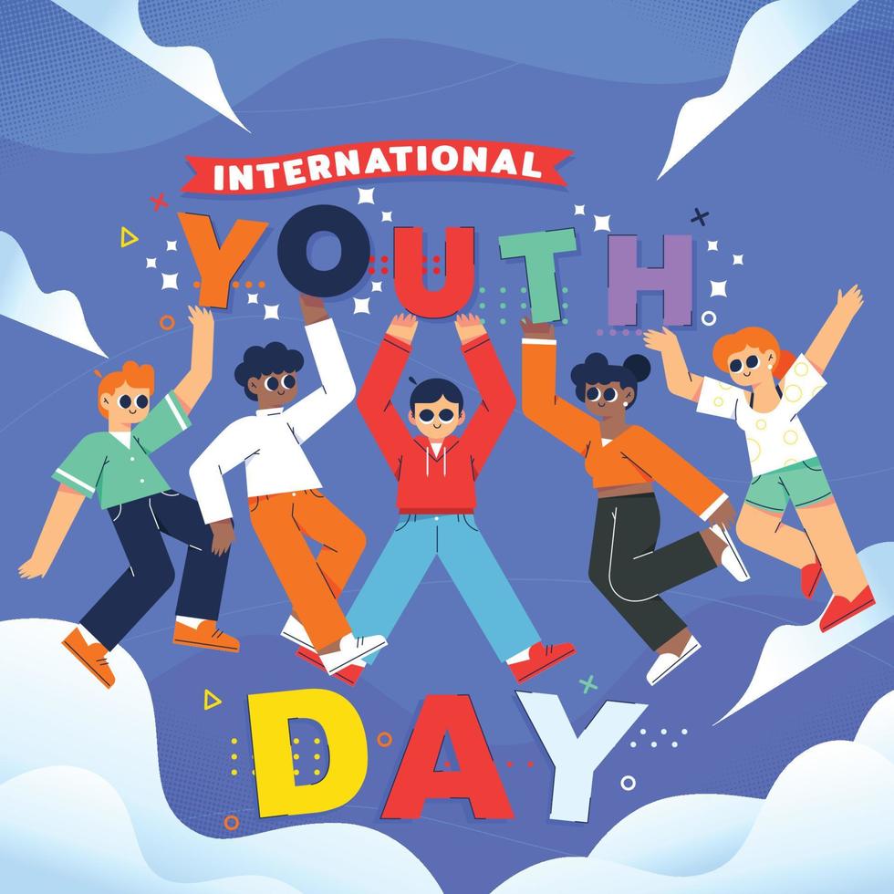 Young Generation Celebrate Youth Day vector