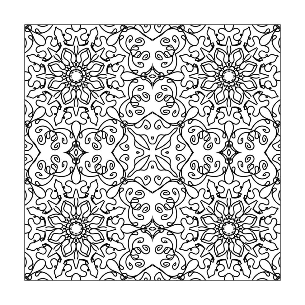 Mandala seamless pattern floral ornament vector