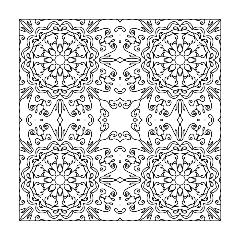 mandala de patrones sin fisuras adorno floral vector