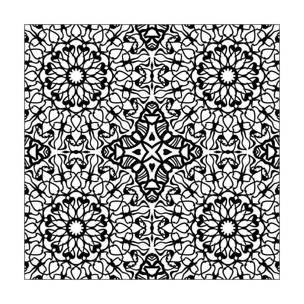 Mandala seamless pattern floral ornament vector