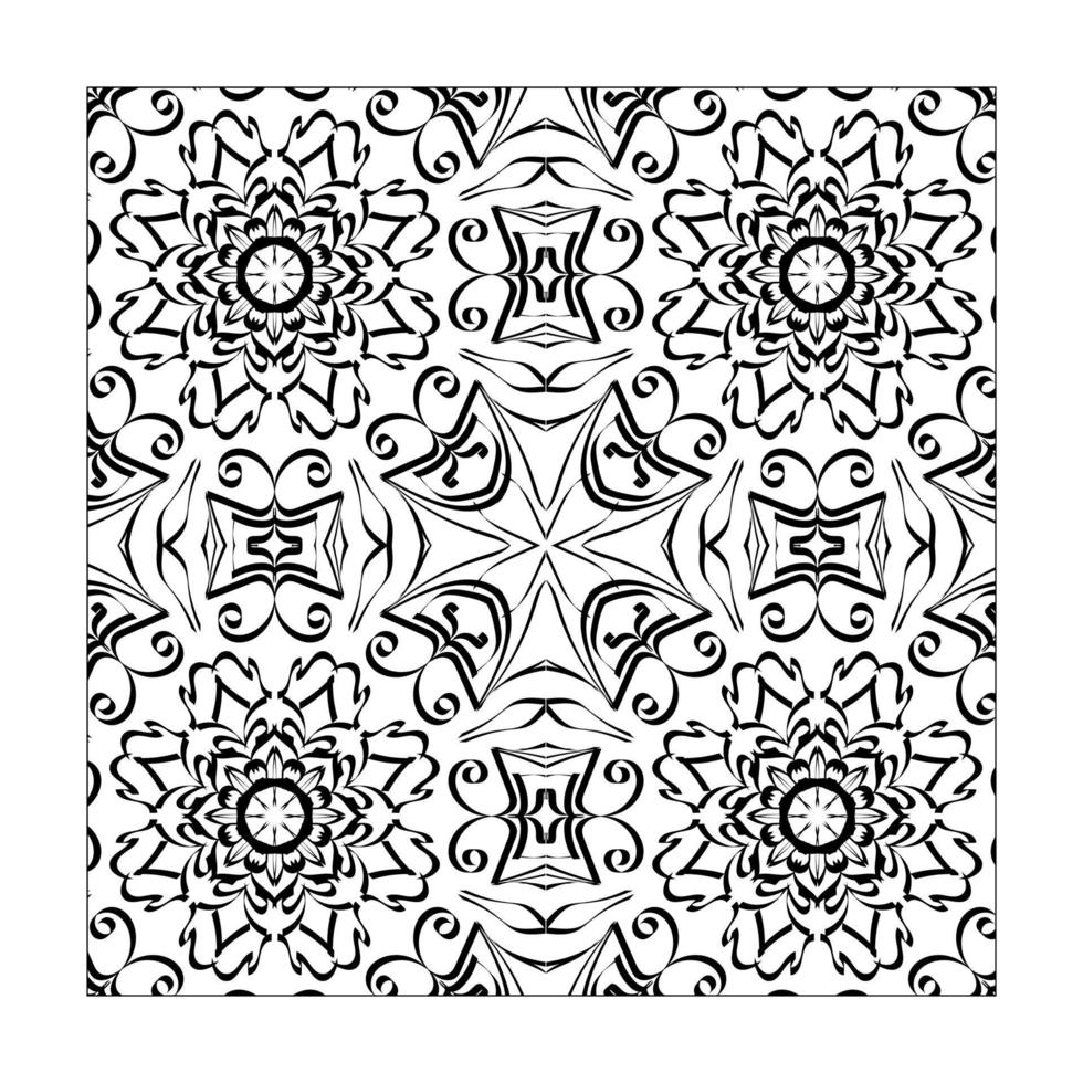 Mandala seamless pattern floral ornament vector