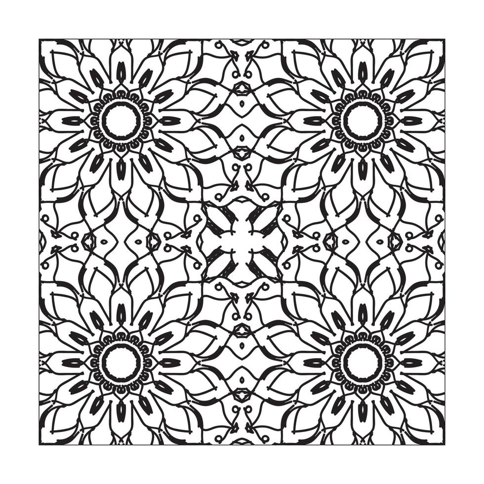 mandala de patrones sin fisuras adorno floral. vector