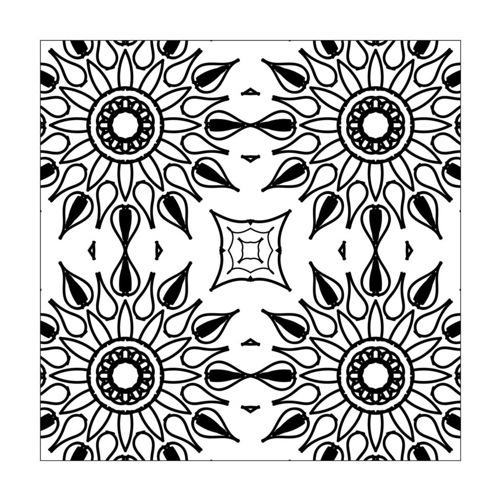 mandala de patrones sin fisuras adorno floral. vector