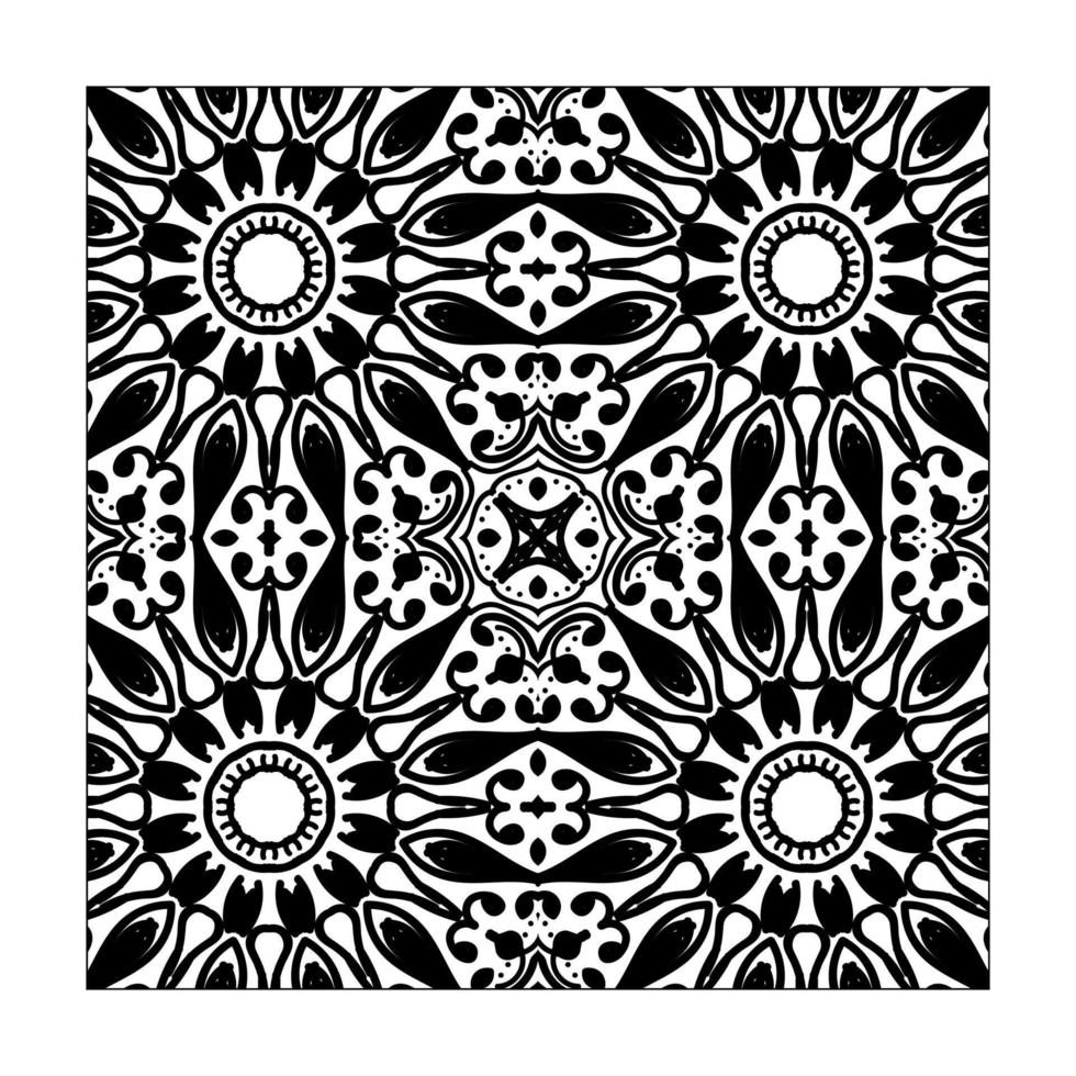Mandala seamless pattern floral ornament vector