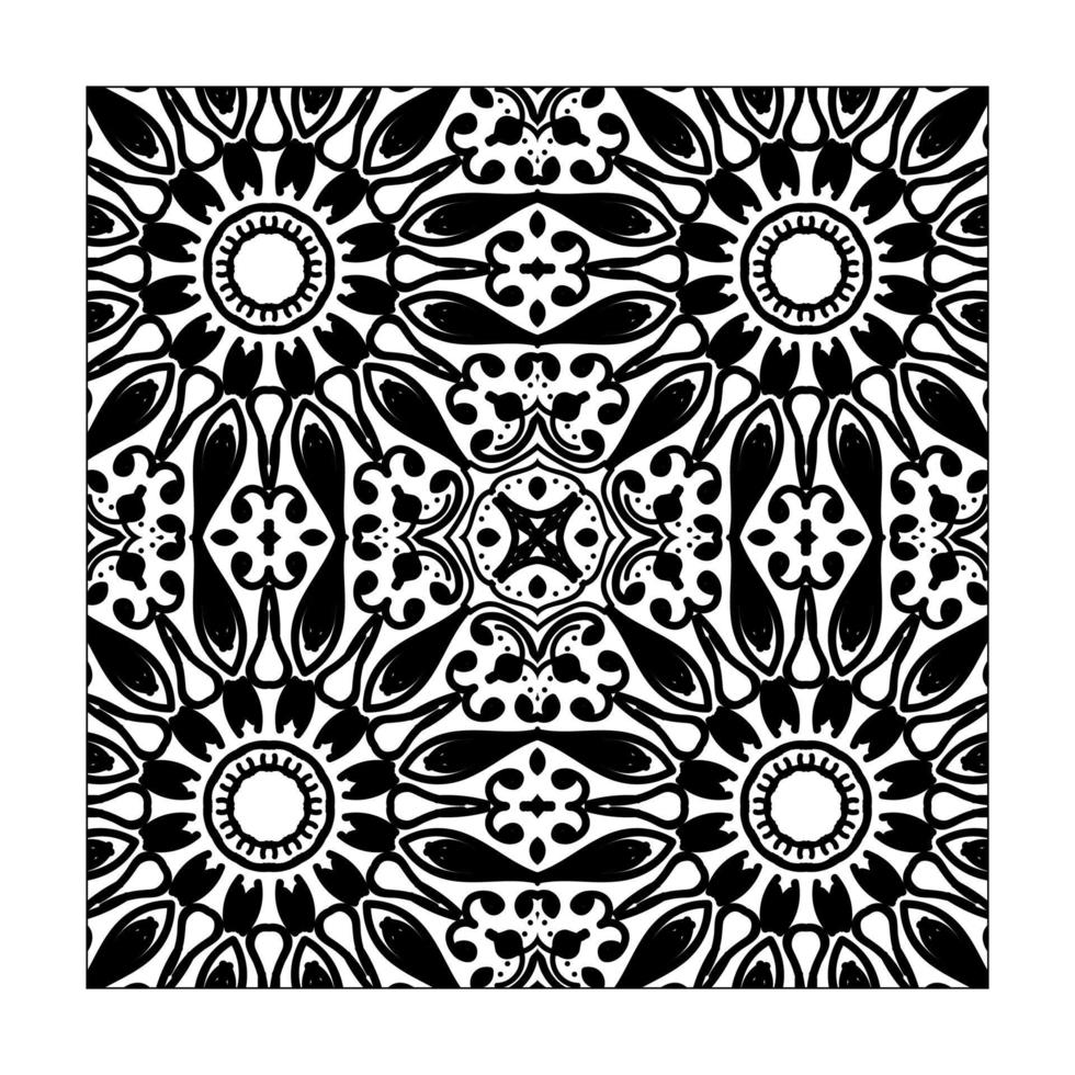 Mandala seamless pattern floral ornament vector