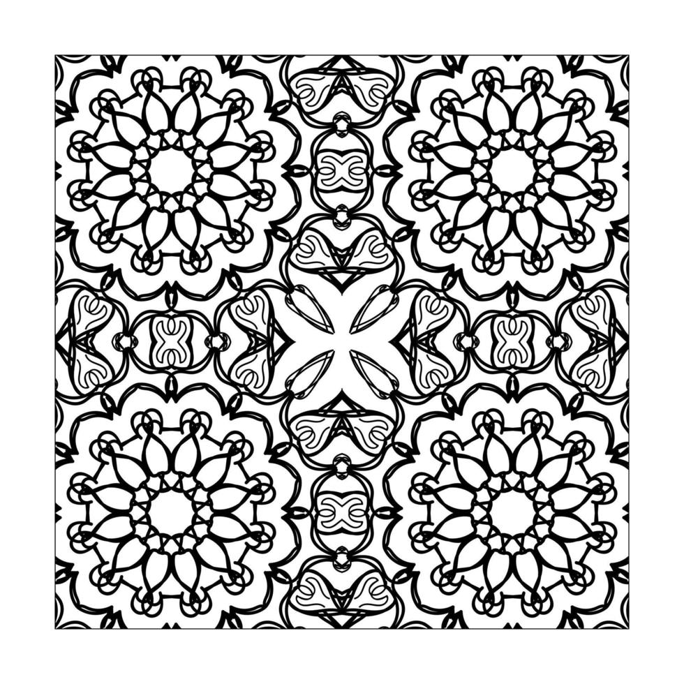 Mandala seamless pattern floral ornament. vector