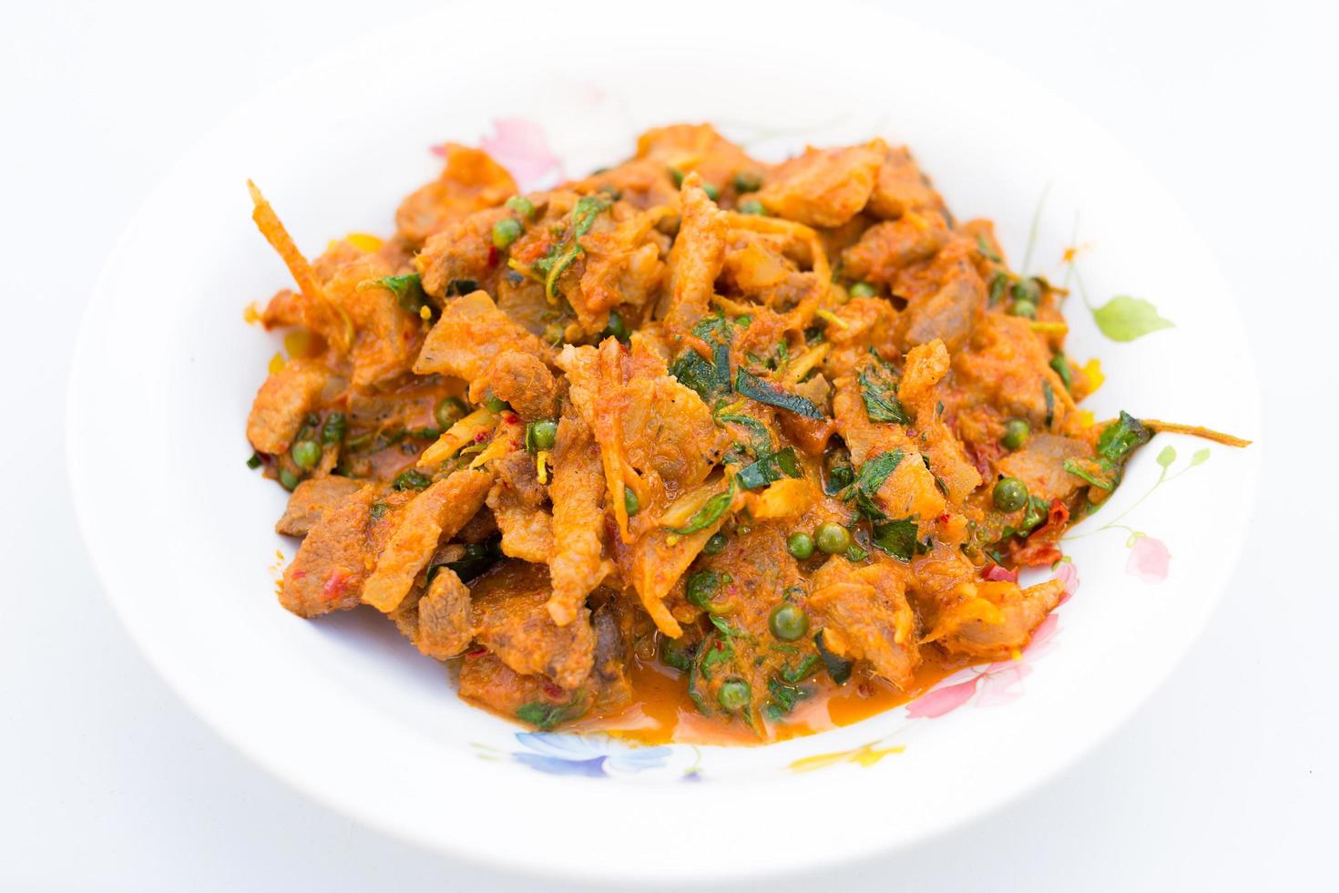 Stir fried wild boar with red curry Thai style 7328538 Stock Photo at