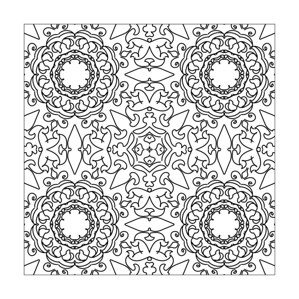 Mandala seamless pattern floral ornament vector