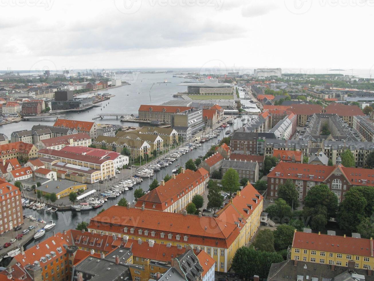 View of the city of Copenhagen in Denmark photo