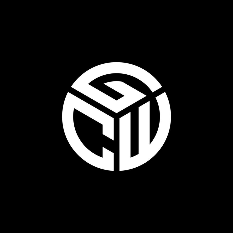 GCW letter logo design on black background. GCW creative initials letter logo concept. GCW letter design. vector