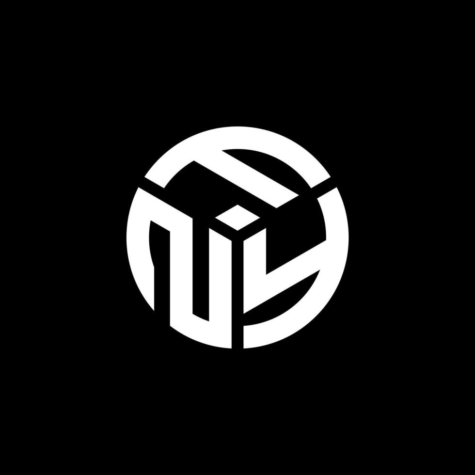 FNY letter logo design on black background. FNY creative initials