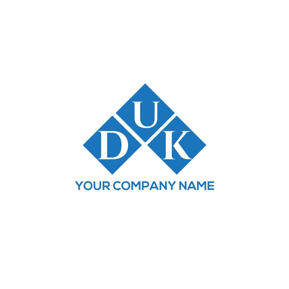 DUK letter logo design on white background. DUK creative initials letter logo concept. DUK letter design. vector