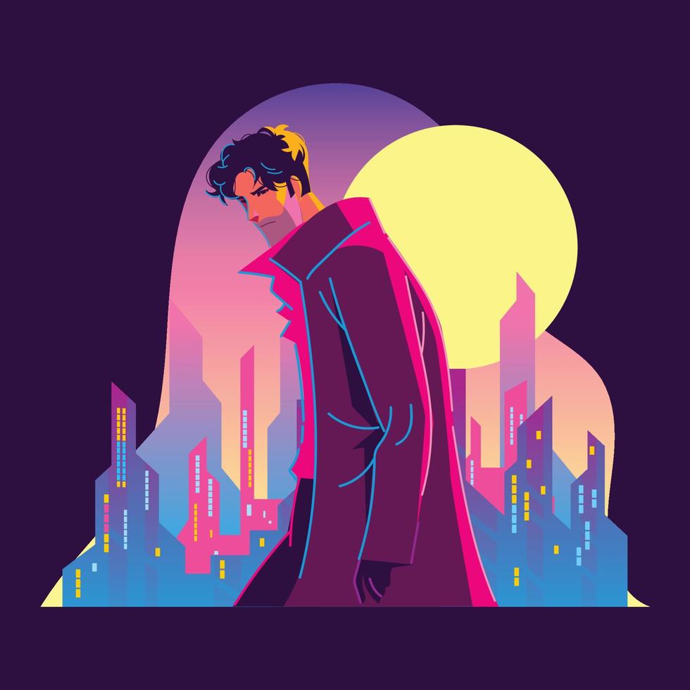 Dystopian Hero Standing vector