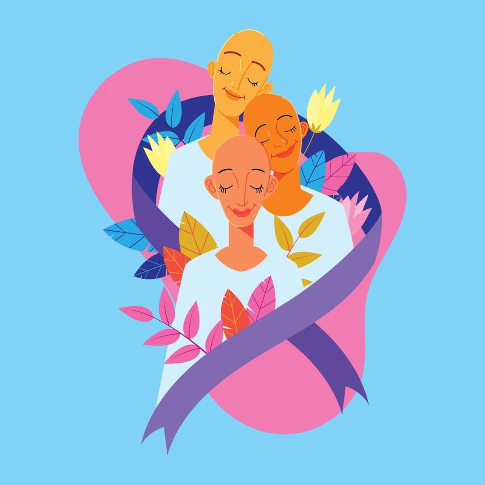 Three Cancer Survivor Women vector