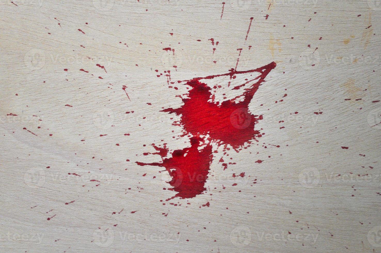Red blood on wood photo