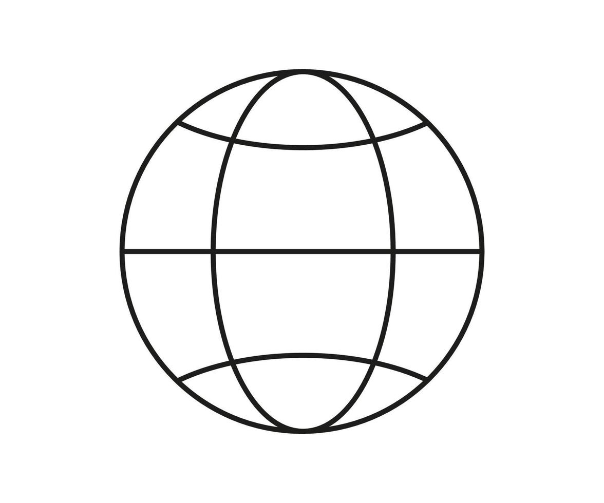 esfera planeta símbolo internet, mundo en línea, icono de línea. ilustración vectorial vector