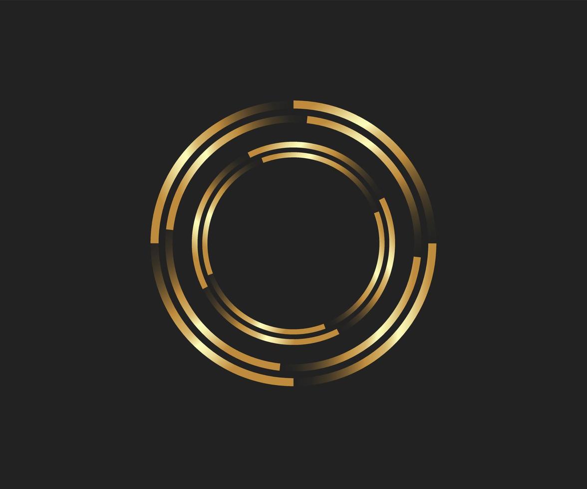 Golden line circle vector