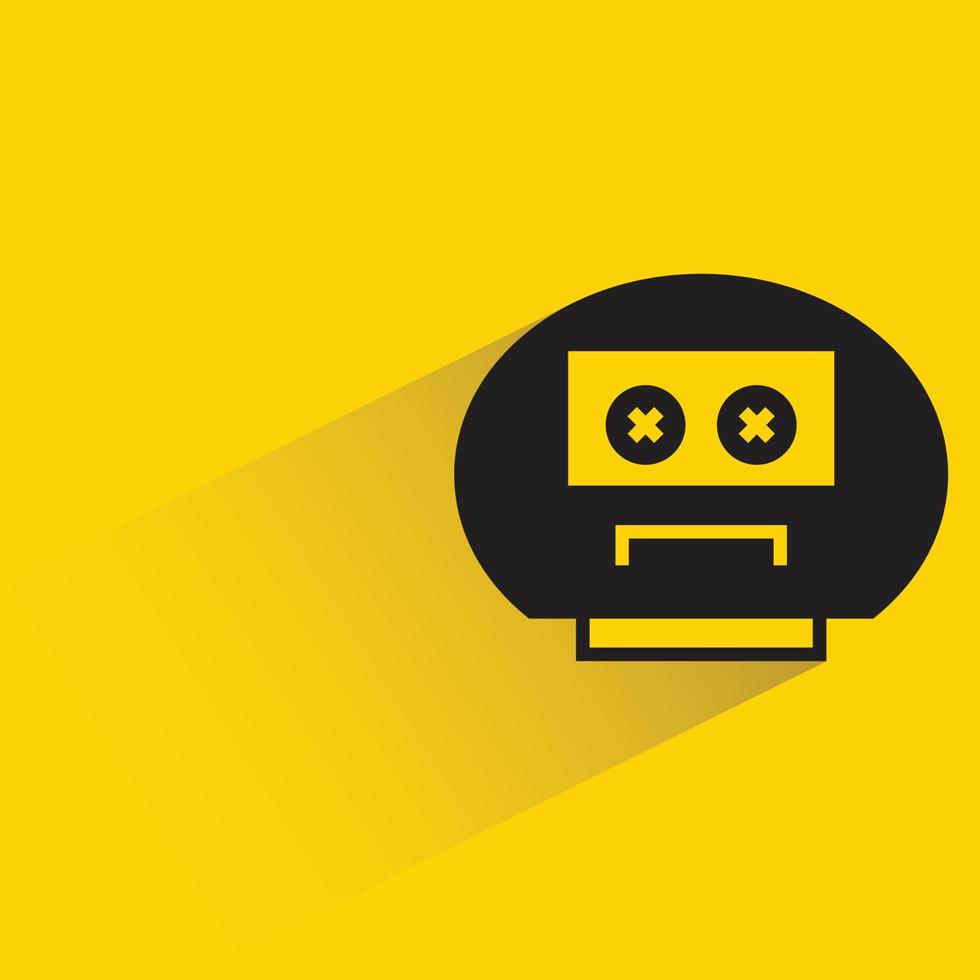 robot head icon yellow background vector