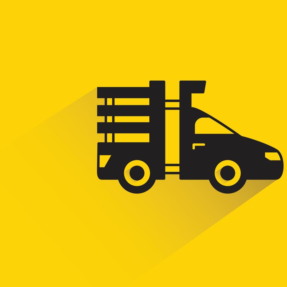 pickup truck on yellow background vector